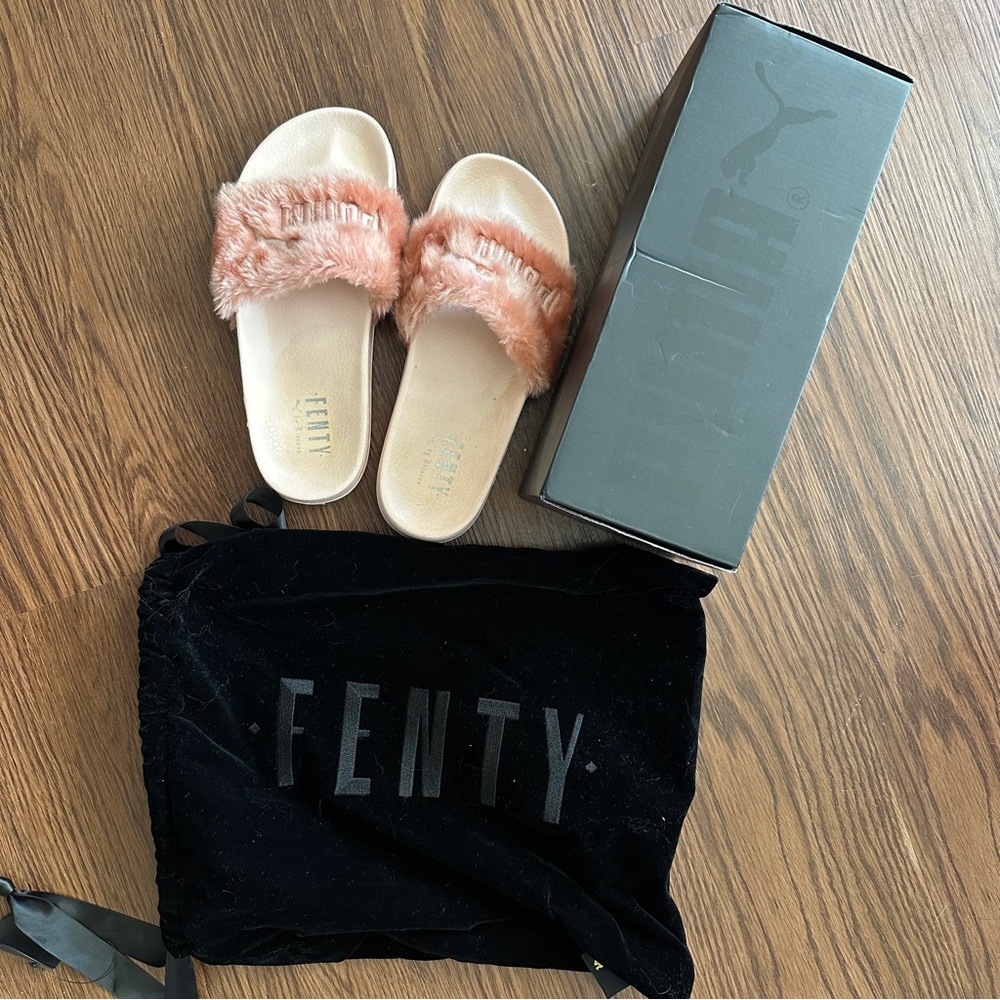 Puma Fenty Pink Fur Slides